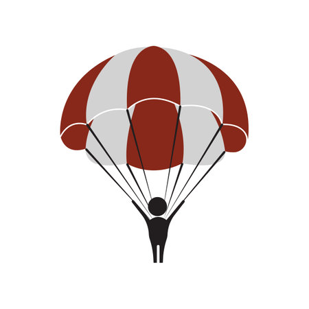 Parachute logo icon design and symbol skydiving vector illustration