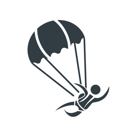 Parachute logo icon design and symbol skydiving vector illustration