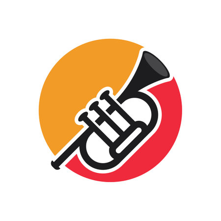 Musical instrument simple icon trumpet for jazz music logo designのイラスト素材