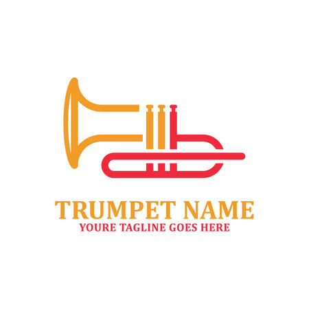 Musical instrument simple icon trumpet for jazz music logo designのイラスト素材