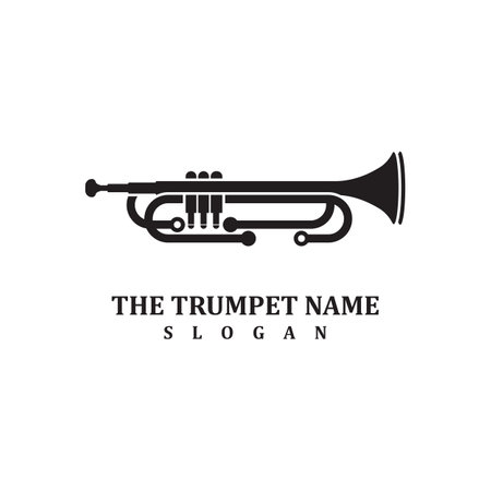Musical instrument simple icon trumpet for jazz music logo designのイラスト素材