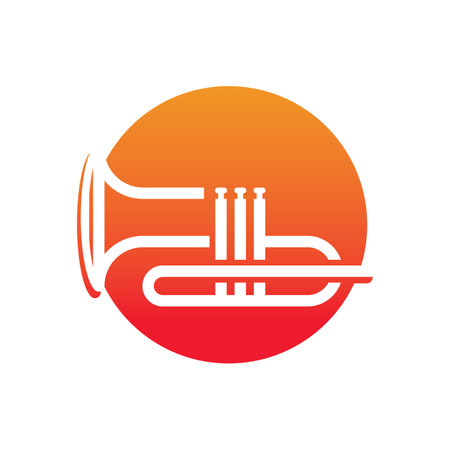 Musical instrument simple icon trumpet for jazz music logo designのイラスト素材