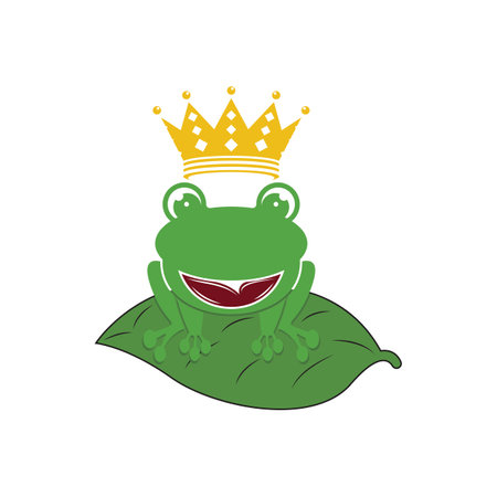 King frog logo icon template design vector illustrationのイラスト素材