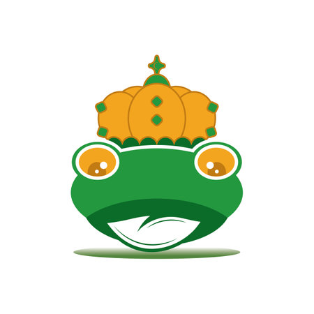 King frog logo icon template design vector illustrationのイラスト素材