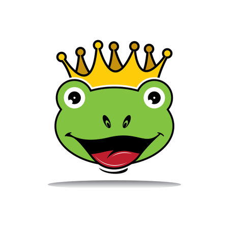 King frog logo icon template design vector illustrationのイラスト素材