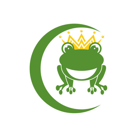 King frog logo icon template design vector illustrationのイラスト素材