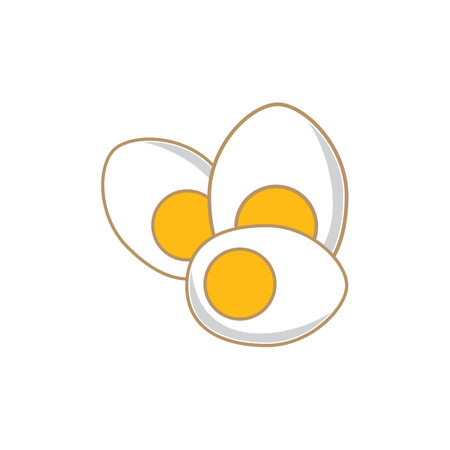 Chicken eggs logo icon and symbol vector design illustrationのイラスト素材
