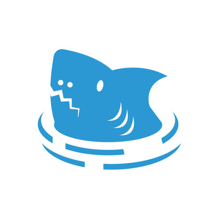 Shark illustration logo template vectorのイラスト素材