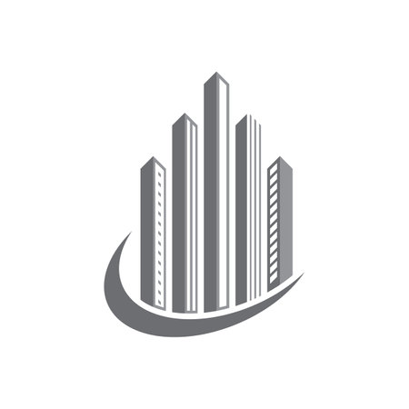 Building logo vector and symbol icon illustration designのイラスト素材