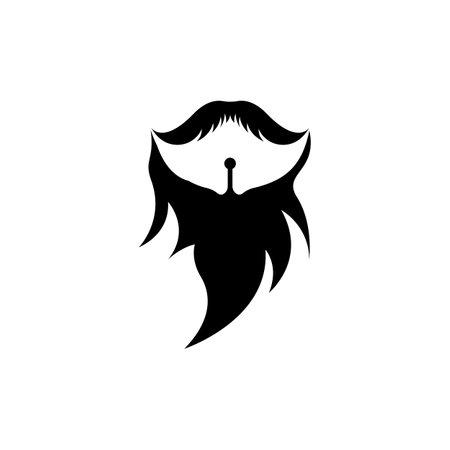 Beard icon logo and mustache vector illustration design symbolのイラスト素材