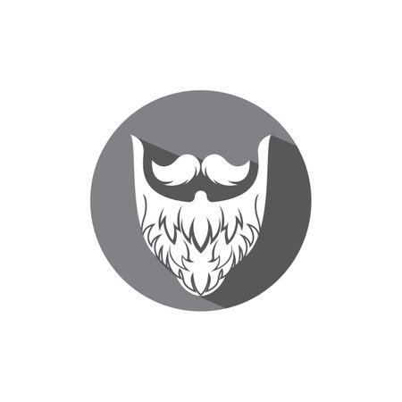 Beard icon logo and mustache vector illustration design symbolのイラスト素材