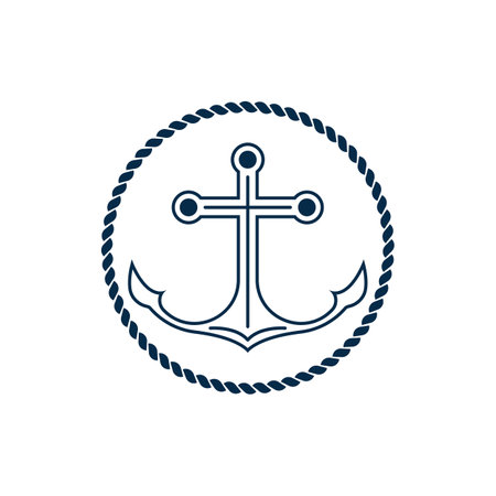 Anchor logo icon boat ship marine navy design vector