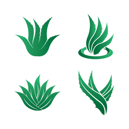 Aloe Vera logo icon design symbol beauty skin careのイラスト素材