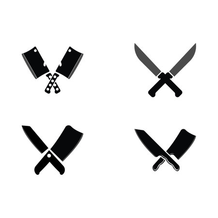 Knife logo icon template and symbol vector design illustrationのイラスト素材
