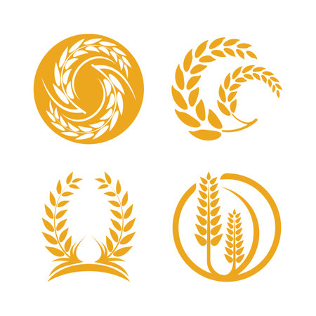 Wheat logo vector icon illustration designのイラスト素材