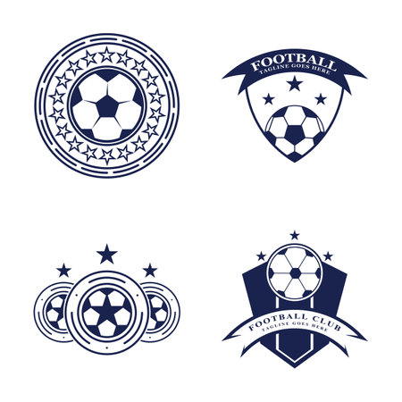 Football logo icon design and symbol soccer club vectorのイラスト素材
