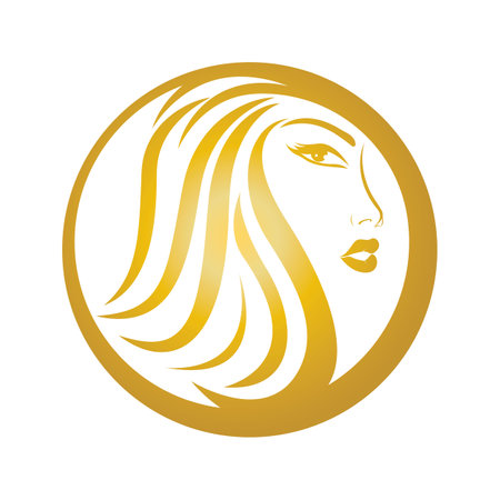 Women beauty, salon, spa, hair minimalist logo design inspirationのイラスト素材