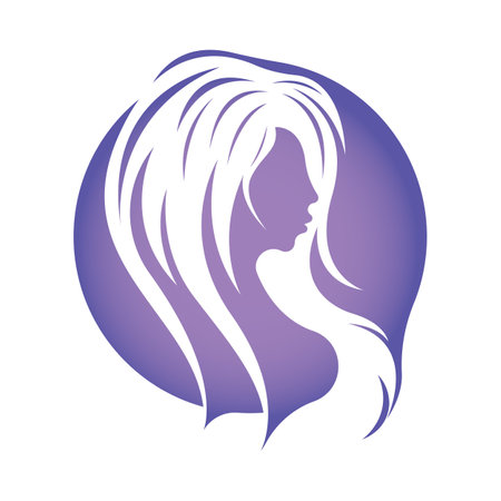 Women beauty, salon, spa, hair minimalist logo design inspirationのイラスト素材
