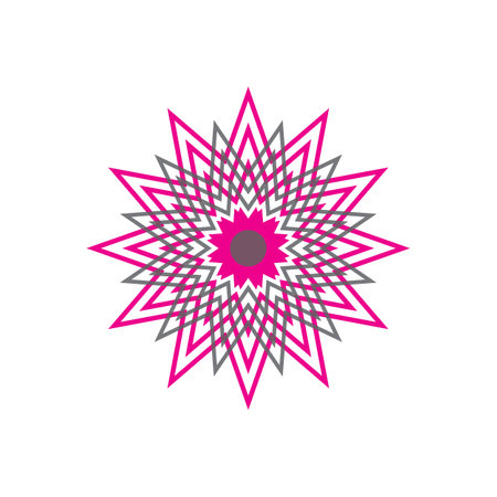 Traditional Asian colorful floral pattern Stained glass mosaic logo tile design inspirationのイラスト素材
