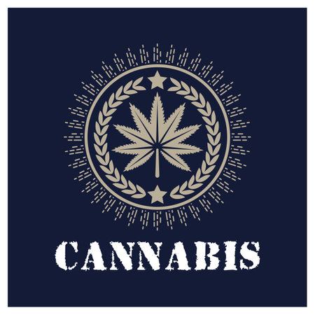 Mariuhana leaf symbol, marijuana or hemp icon, cannabis medical sign, weed drug vector illustrationのイラスト素材