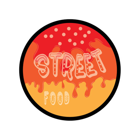 Street Food Chalk Handwriting Typography for Restaurant Cafe Bar logo design vectorのイラスト素材
