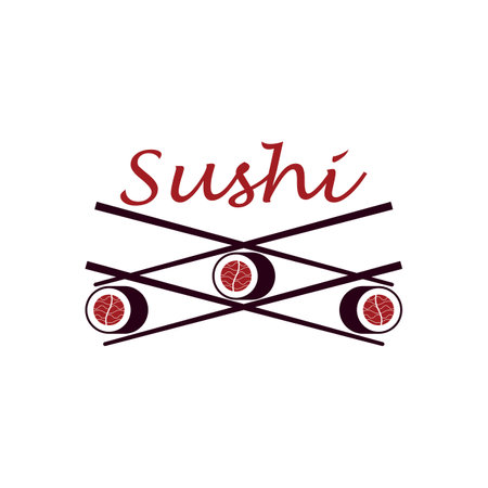 Sushi logo template vector icon for Japanese food illustration designのイラスト素材