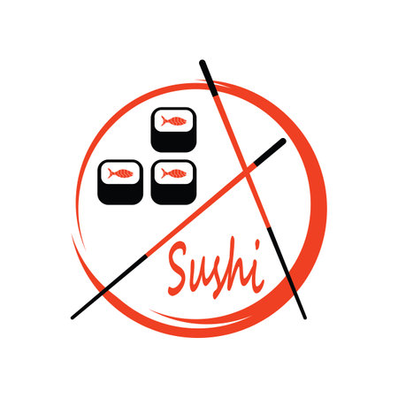 Sushi logo template vector icon for Japanese food illustration designのイラスト素材