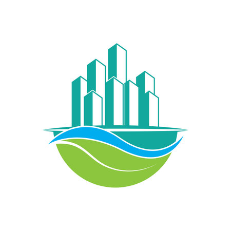 Modern City skyline, city silhouette, vector illustration in flat designのイラスト素材