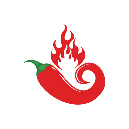 Red hot natural chili icon template vector illustrationのイラスト素材