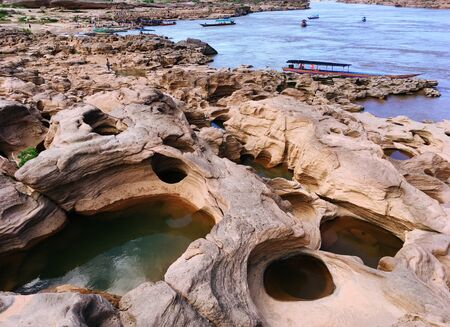 Amazing thailand, Grand Canyon of Thailand, Nature Landscape view,Sam Phan Bok a canyon by the mekong river.の写真素材