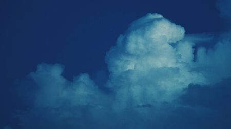 Blue sky white cloud white background. Beautiful sky and clouds in the evening in Sisaket,Thailandの写真素材