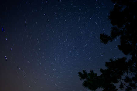 Star trail with the north star. Photo taken in the south of France