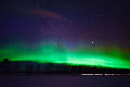 Aurora borealis in Finnish Lapland.の写真素材