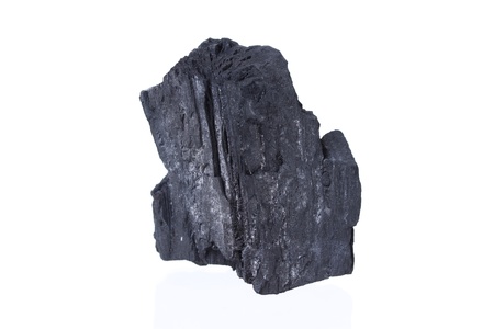 piece of coal isolated on white