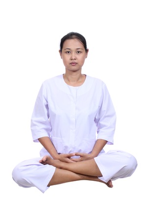 Beautiful  woman meditationの写真素材