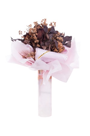 bouquet of dried rosesの写真素材