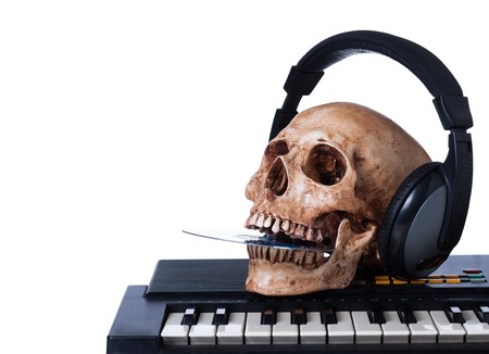 put dvd in mouthの写真素材