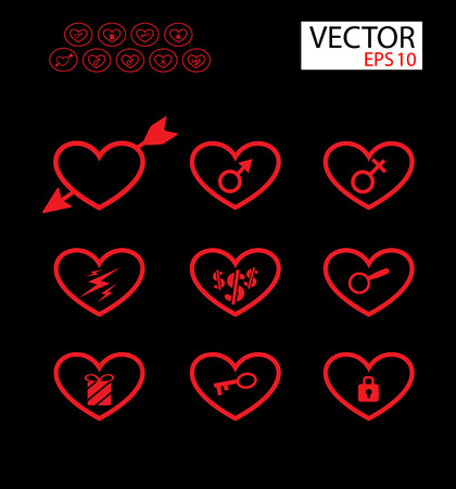Set of symbol hearts のイラスト素材