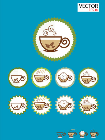 Tea making sign setのイラスト素材