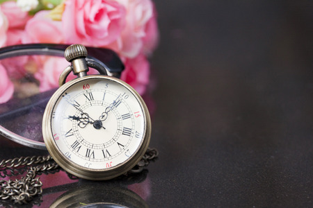 old watch on a granite, Time conceptの写真素材
