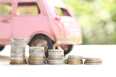 car and money, concept of car loanの写真素材