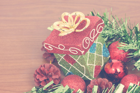 Christmas gift box & red christmas ball