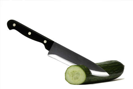 Knife cut cucumber