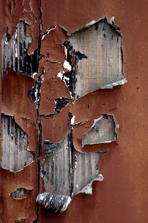an old door with peeled painting