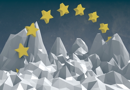 low poly shapes abstract backgroundの写真素材