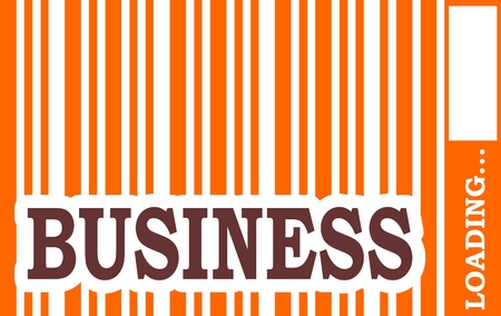 Brown business text in orange bar code. Loading bar. Relative for retail businessのイラスト素材