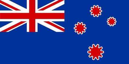 New Zealand flag with gears instead stars. New Zealand industry relative imageのイラスト素材