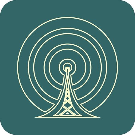 Wi Fi Symbol outline icon. light contour on dark backdrop. Mobile gadgets technology relative imageのイラスト素材