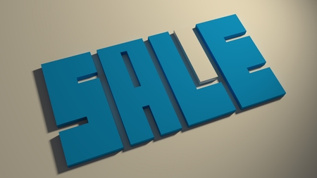 Sale typography background. Square shape 3D lettersの写真素材