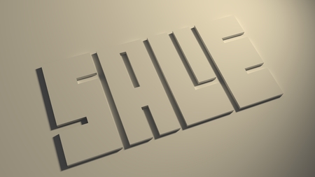 Sale typography background. Square shape 3D letters